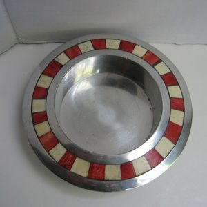 Red/White Can-Can Hat Styled Ashtray/Candle Holder